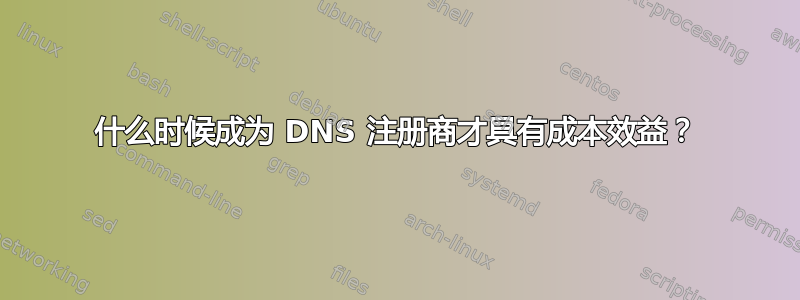 什么时候成为 DNS 注册商才具有成本效益？