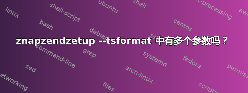 znapzendzetup --tsformat 中有多个参数吗？