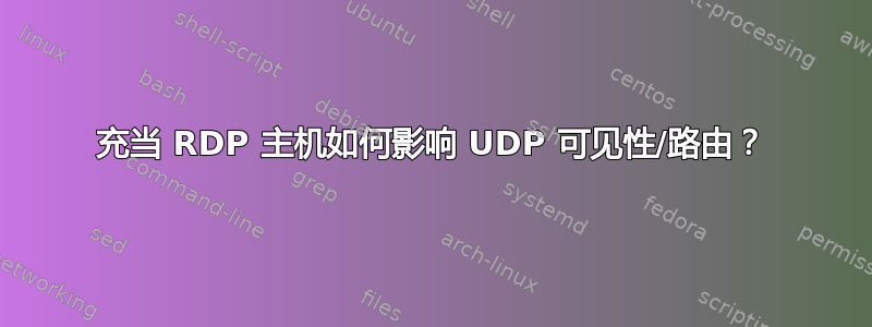 充当 RDP 主机如何影响 UDP 可见性/路由？