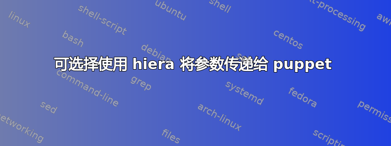 可选择使用 hiera 将参数传递给 puppet