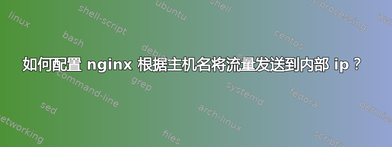 如何配置 nginx 根据主机名将流量发送到内部 ip？