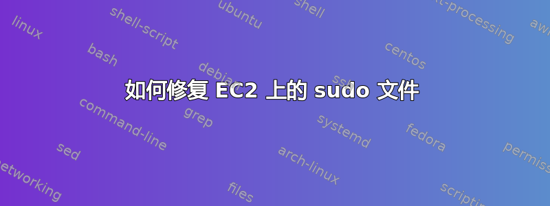 如何修复 EC2 上的 sudo 文件