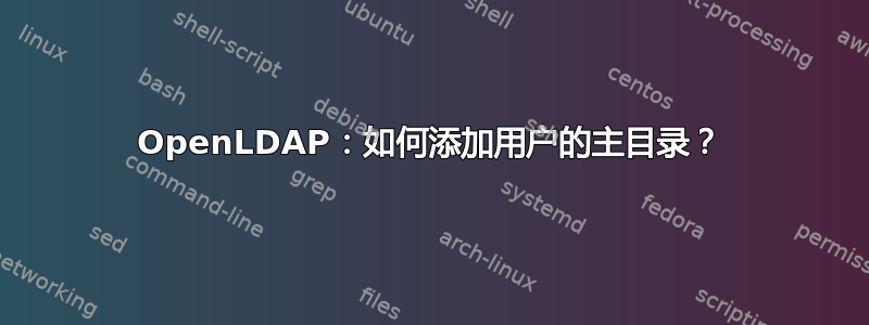 OpenLDAP：如何添加用户的主目录？