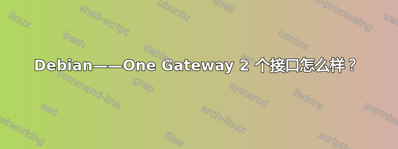 Debian——One Gateway 2 个接口怎么样？