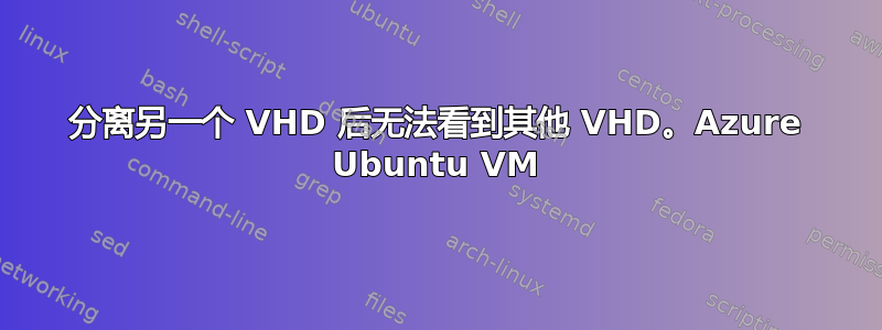 分离另一个 VHD 后无法看到其他 VHD。Azure Ubuntu VM