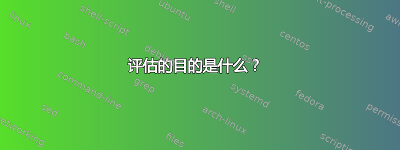 评估的目的是什么？ 