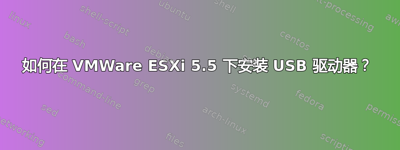 如何在 VMWare ESXi 5.5 下安装 USB 驱动器？