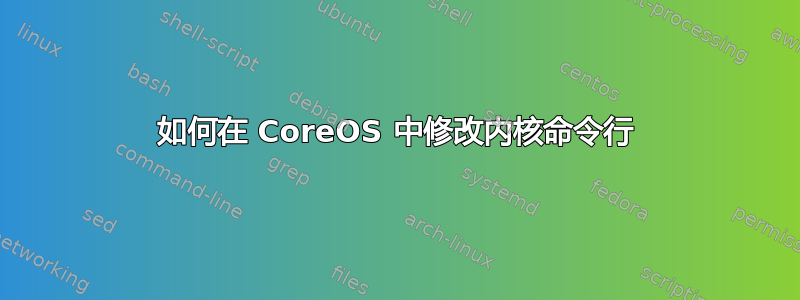 如何在 CoreOS 中修改内核命令行