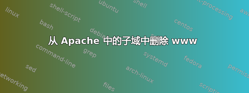 从 Apache 中的子域中删除 www