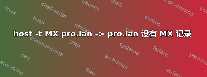 host -t MX pro.lan -> pro.lan 没有 MX 记录