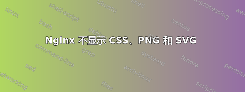 Nginx 不显示 CSS、PNG 和 SVG