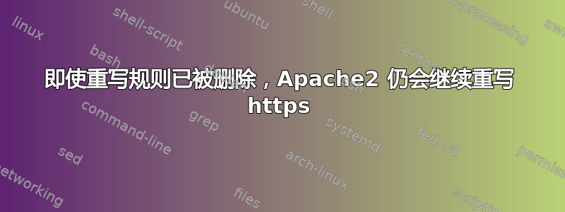 即使重写规则已被删除，Apache2 仍会继续重写 https