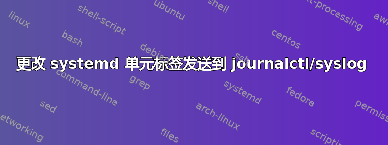 更改 systemd 单元标签发送到 journalctl/syslog