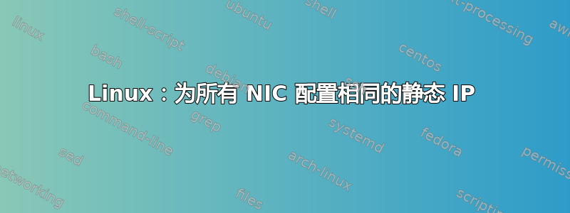 Linux：为所有 NIC 配置相同的静态 IP