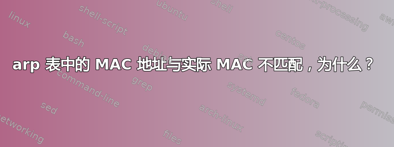 arp 表中的 MAC 地址与实际 MAC 不匹配，为什么？