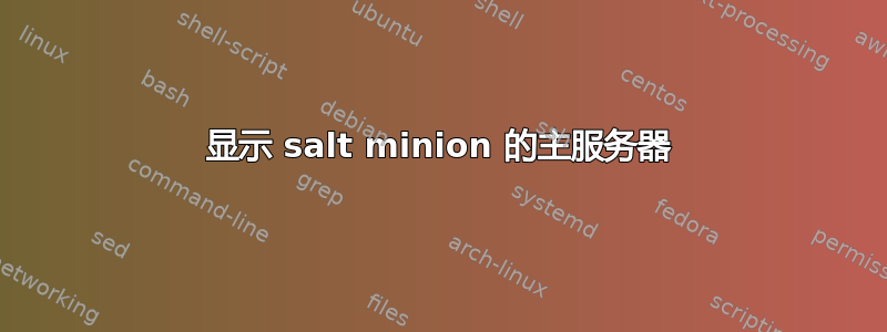 显示 salt minion 的主服务器