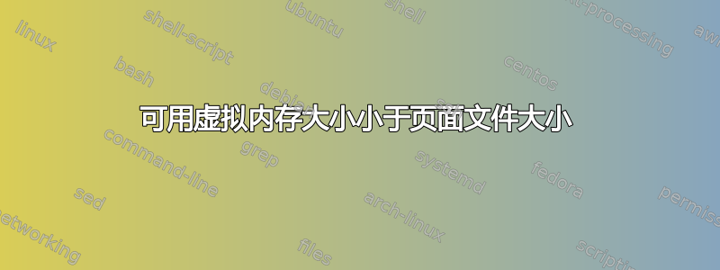 可用虚拟内存大小小于页面文件大小