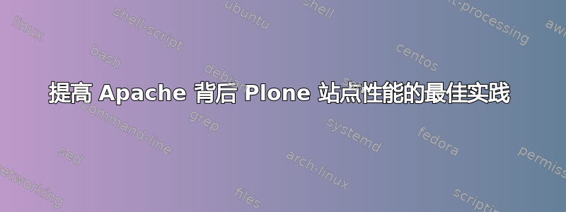 提高 Apache 背后 Plone 站点性能的最佳实践