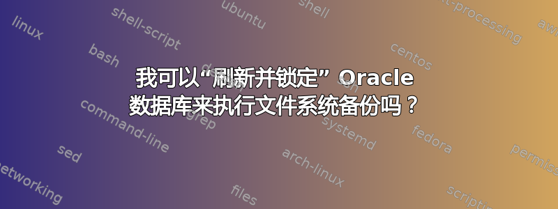 我可以“刷新并锁定” Oracle 数据库来执行文件系统备份吗？