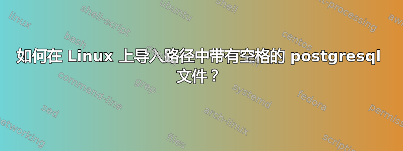 如何在 Linux 上导入路径中带有空格的 postgresql 文件？