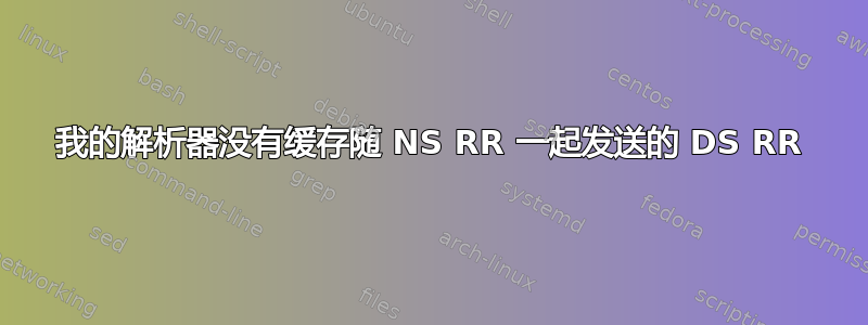 我的解析器没有缓存随 NS RR 一起发送的 DS RR