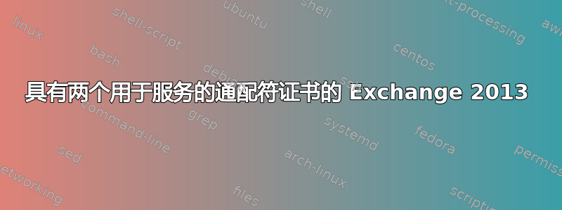 具有两个用于服务的通配符证书的 Exchange 2013