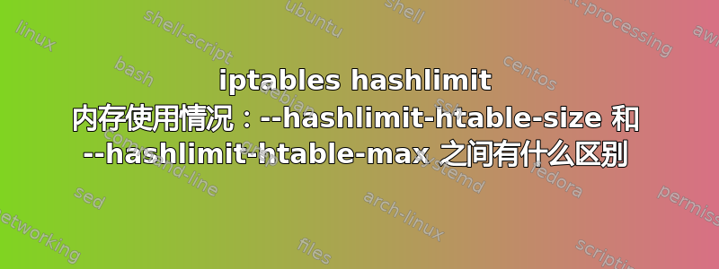 iptables hashlimit 内存使用情况：--hashlimit-htable-size 和 --hashlimit-htable-max 之间有什么区别