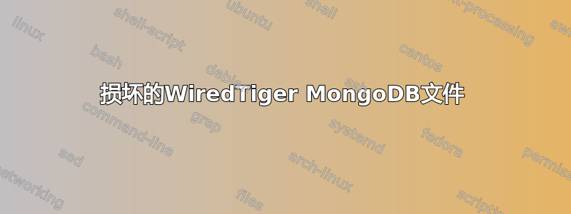 损坏的WiredTiger MongoDB文件