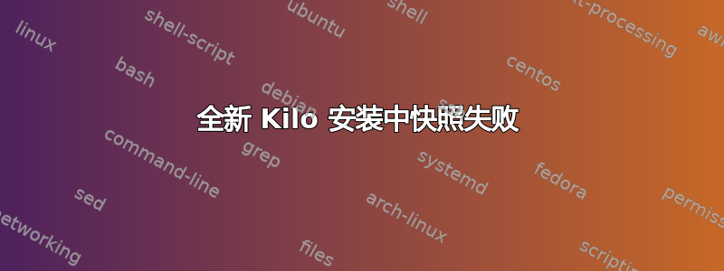 全新 Kilo 安装中快照失败