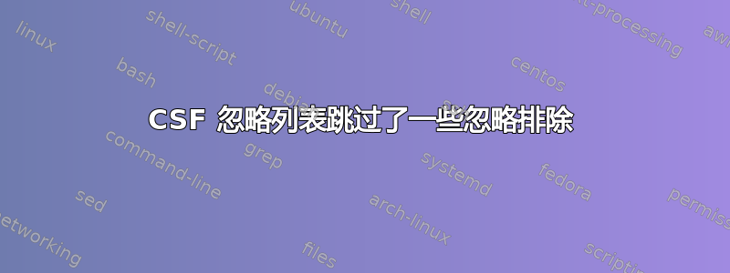 CSF 忽略列表跳过了一些忽略排除