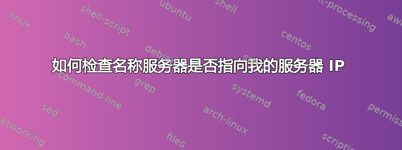 如何检查名称服务器是否指向我的服务器 IP