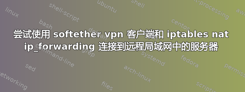 尝试使用 softether vpn 客户端和 iptables nat ip_forwarding 连接到远程局域网中的服务器