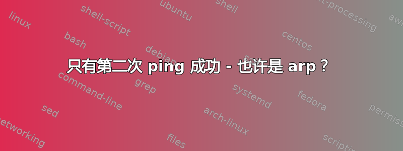 只有第二次 ping 成功 - 也许是 arp？