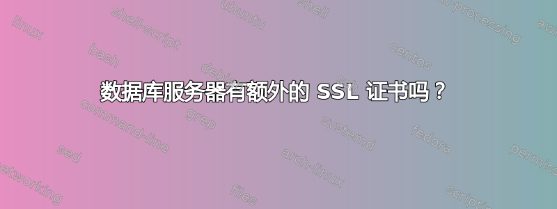 数据库服务器有额外的 SSL 证书吗？