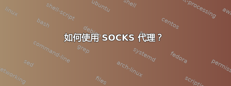 如何使用 SOCKS 代理？