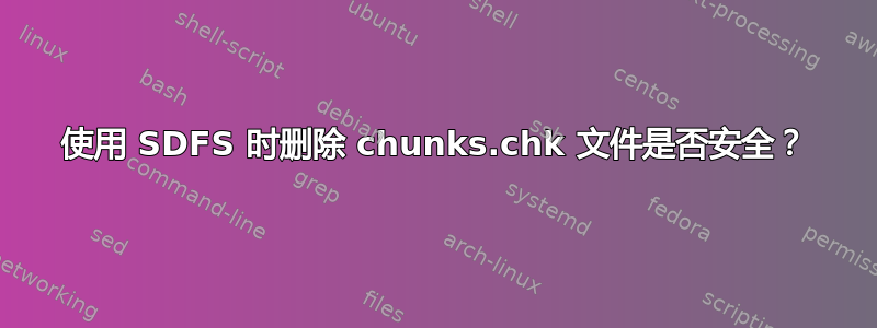 使用 SDFS 时删除 chunks.chk 文件是否安全？