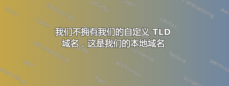 我们不拥有我们的自定义 TLD 域名，这是我们的本地域名