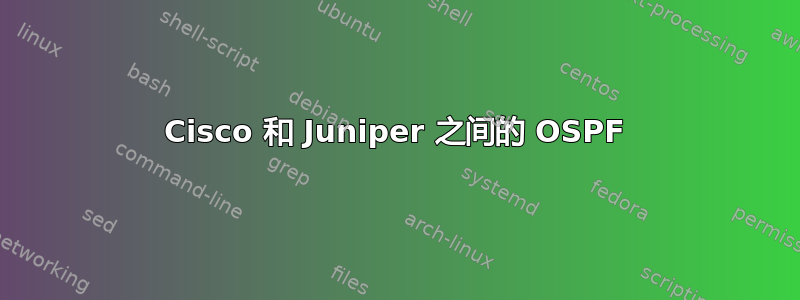 Cisco 和 Juniper 之间的 OSPF