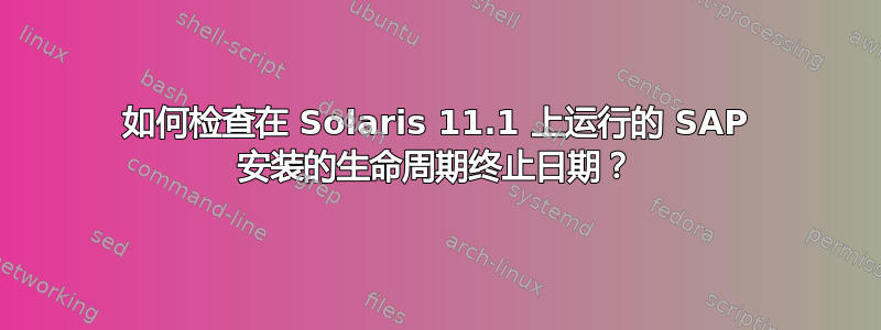 如何检查在 Solaris 11.1 上运行的 SAP 安装的生命周期终止日期？