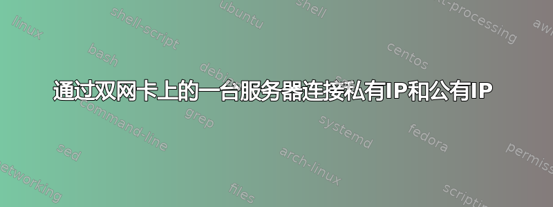 通过双网卡上的一台服务器连接私有IP和公有IP