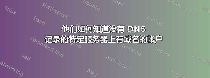 他们如何知道没有 DNS 记录的特定服务器上有域名的帐户