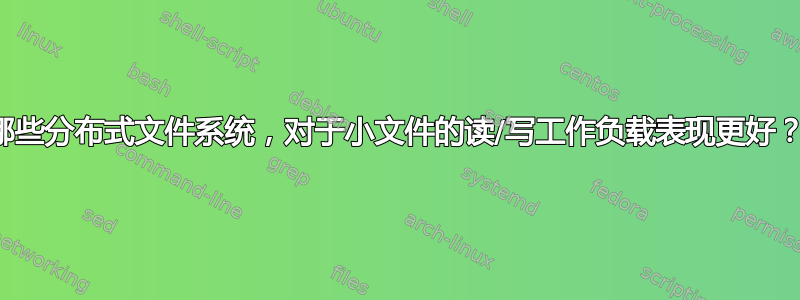 哪些分布式文件系统，对于小文件的读/写工作负载表现更好？