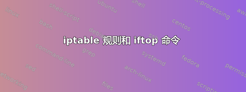 iptable 规则和 iftop 命令