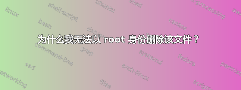 为什么我无法以 root 身份删除该文件？