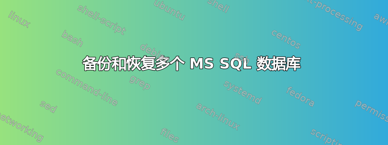 备份和恢复多个 MS SQL 数据库