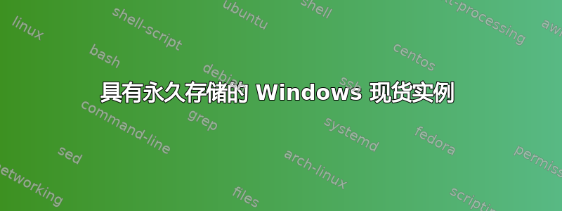 具有永久存储的 Windows 现货实例