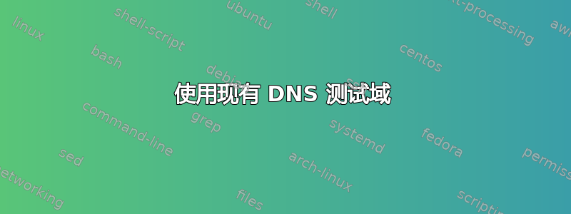 使用现有 DNS 测试域