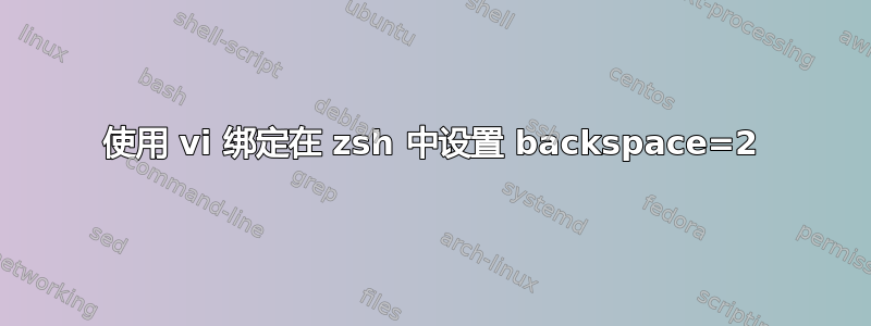 使用 vi 绑定在 zsh 中设置 backspace=2