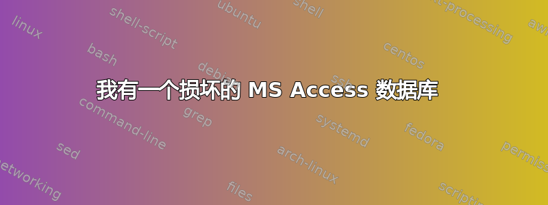 我有一个损坏的 MS Access 数据库 