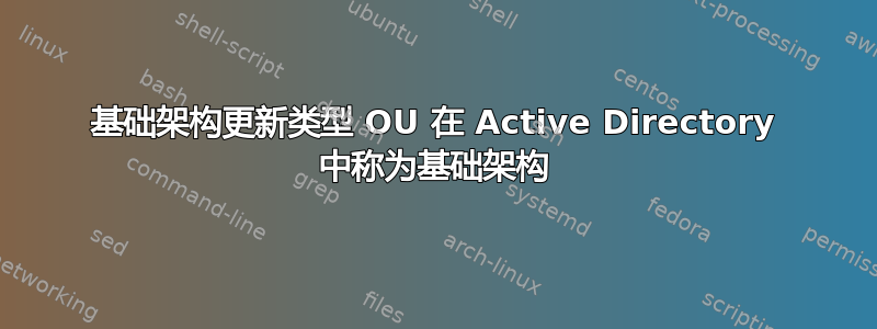 基础架构更新类型 OU 在 Active Directory 中称为基础架构